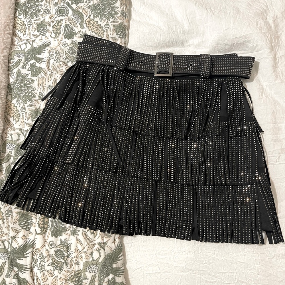 Black Studded Mini Skirt